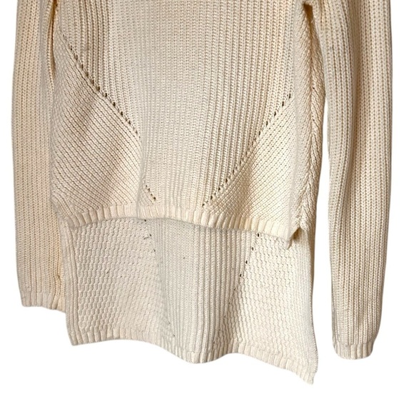 Anthropologie Moth Women's Cream High Low Turtleneck Sweater- Medium - Picture 9 of 13